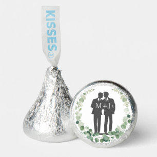Eucalyptus Greenery Wreath Gay Wedding Grooms  Hershey®'s Kisses®
