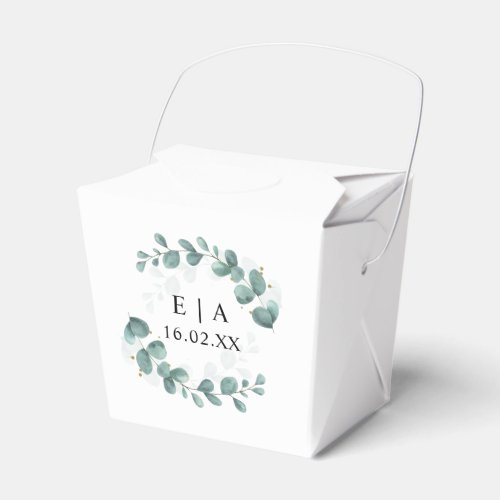 Eucalyptus Greenery Wreath Minimalist Wedding  Favor Boxes