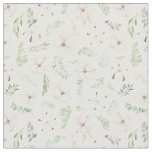 Eucalyptus Greens and Flowers Seamless Pattern Fabric