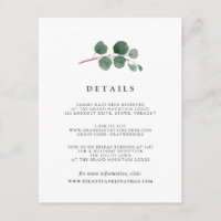 Eucalyptus Grove Guest Information Card