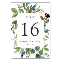 Eucalyptus Grove Personalized Table Number Card