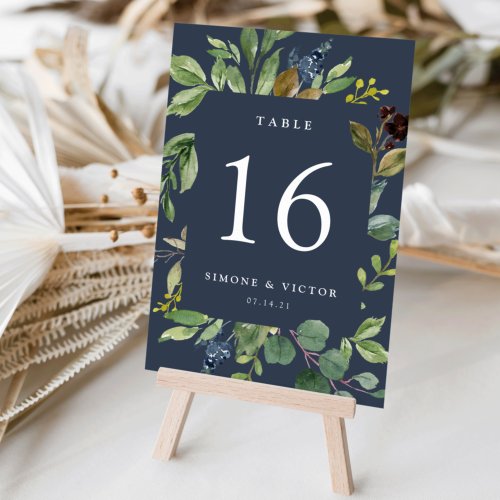 Eucalyptus Grove Personalized Table Number Card