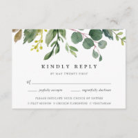 Eucalyptus Grove RSVP Card w/ Meal Choice