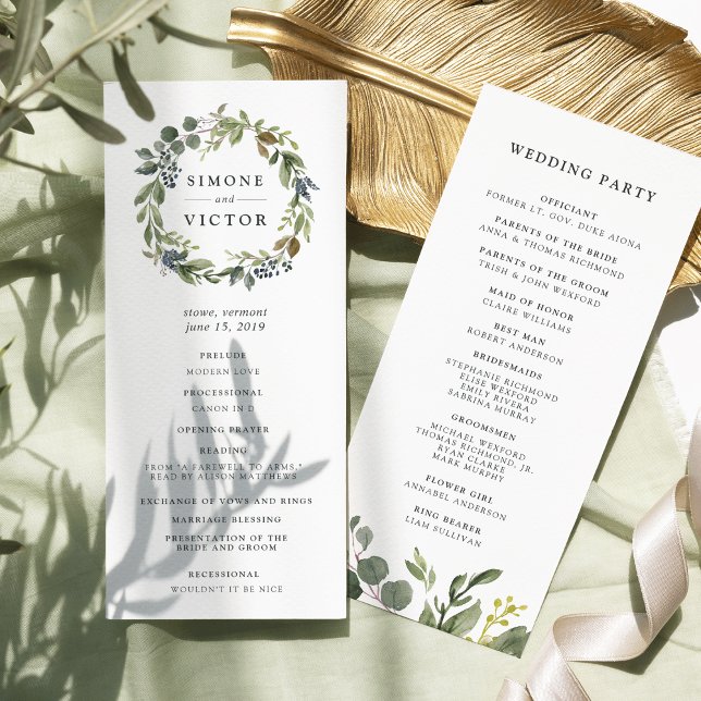 Eucalyptus Grove Wedding Ceremony Program (Creator Uploaded)