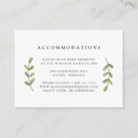 Eucalyptus Grove Wedding Hotel Accommodation Cards