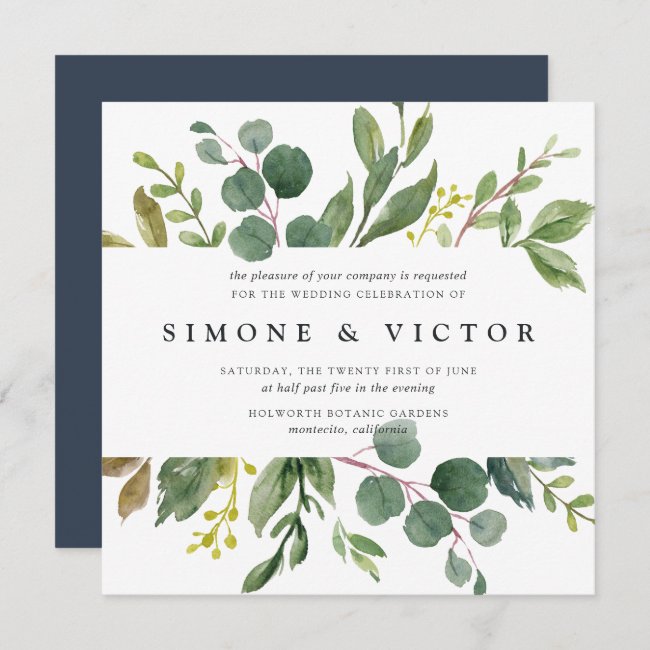 Eucalyptus Grove Wedding Invitation | Square