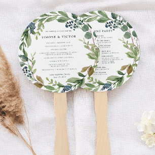 Eucalyptus Grove Wedding Program Hand Fan
