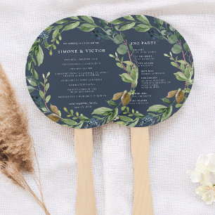 Eucalyptus Grove Wedding Program Hand Fan