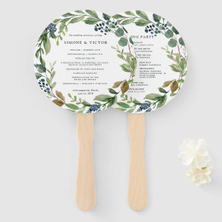 Eucalyptus Grove Wedding Program Hand Fan