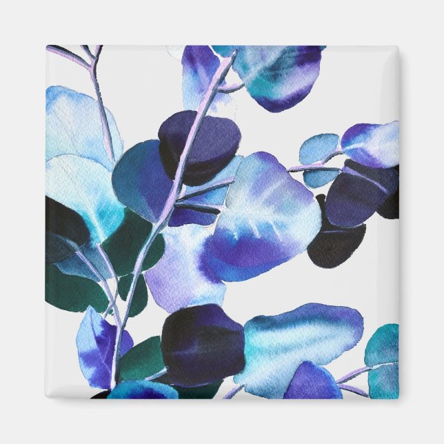 Eucalyptus Gum Leaves watercolor art Magnet (Front)
