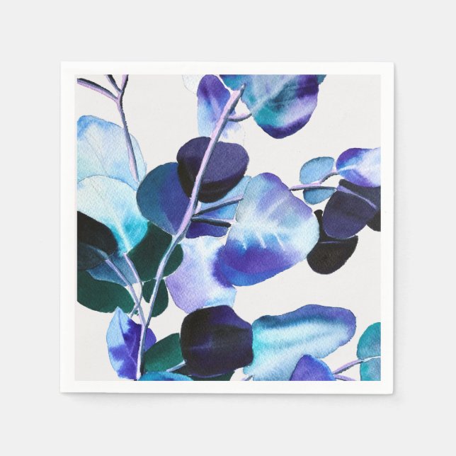 Eucalyptus Gum Leaves watercolor art Napkins (Front)