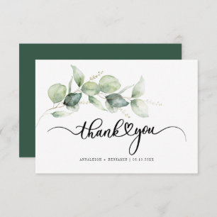 Eucalyptus Hand-Lettered Wedding Thank You Card