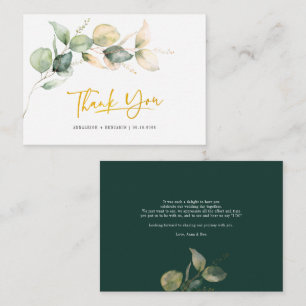 Eucalyptus Hand-Lettered Wedding Thank You Mini Note Card