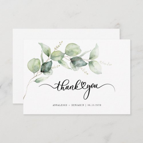 Eucalyptus Hand_Lettered Wedding Thank You Note Card