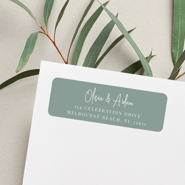 Eucalyptus | Handwritten Script Return Address Label (Creator Uploaded)