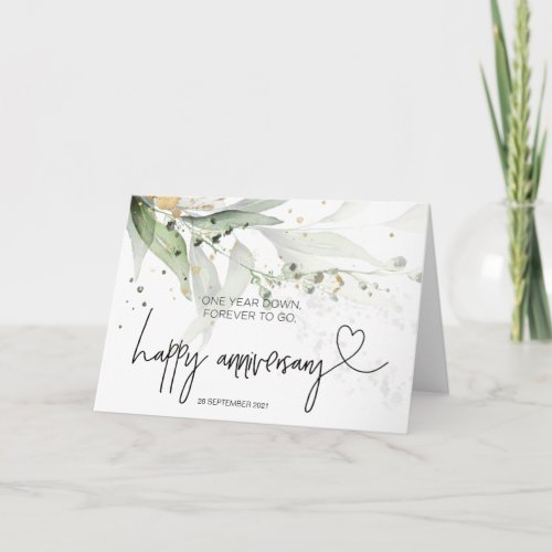 Eucalyptus Happy 1st Anniversary for Husband Card