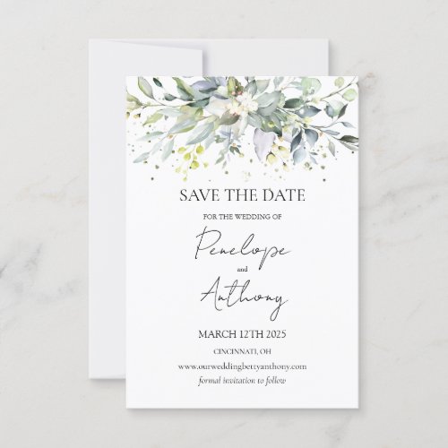 Eucalyptus Herbal Save the Date Invitation