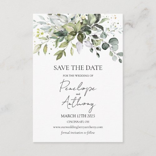 Eucalyptus Herbal Save the Date Invitation