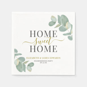 Eucalyptus Home Sweet Home Housewarming Party Napkins