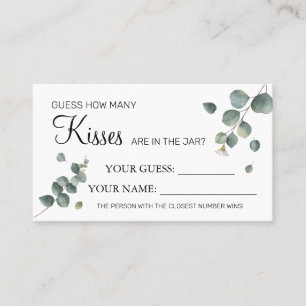 Eucalyptus How many kisses Bridal Shower card game