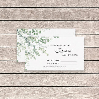 Eucalyptus How Many Kisses Shower Game card
