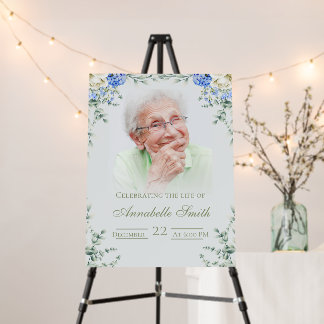 Eucalyptus Hydrangea Floral Celebration of Life Foam Board