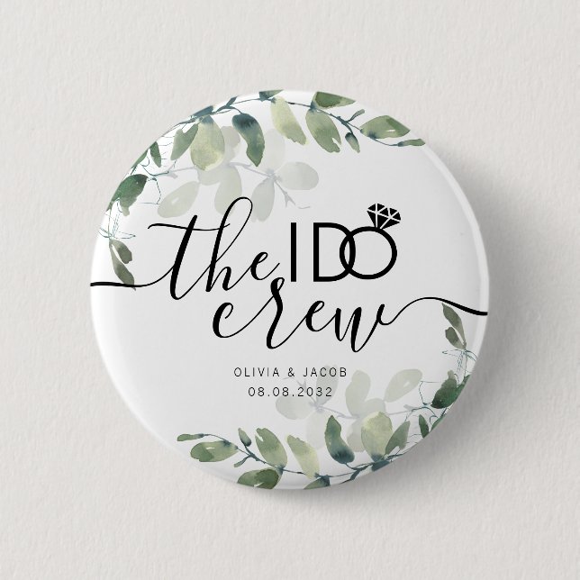 Eucalyptus I Do Crew Bridal Party Button (Front)