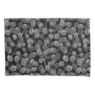 Eucalyptus in gray pillow case