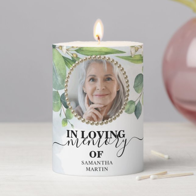 Eucalyptus In loving Memory Pillar Candle (In Situ)