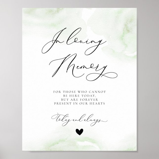 Eucalyptus In Loving Memory Wedding Memorial Sign (Front)