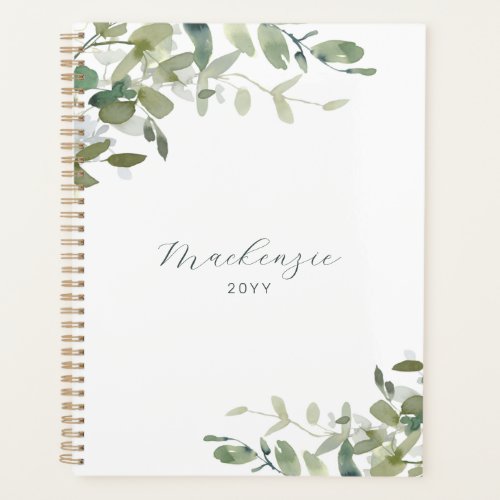 Eucalyptus Ivy Greenery Elegant Minimalist Planner