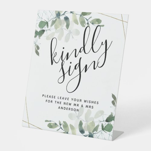 Eucalyptus Kindly Sign Wedding Guest Book