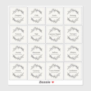 Eucalyptus Kitchen Culinary Herbs Spices Script 2 Sticker