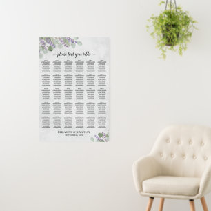 Eucalyptus Lavender 30 Table Wedding Seating Chart Foam Board