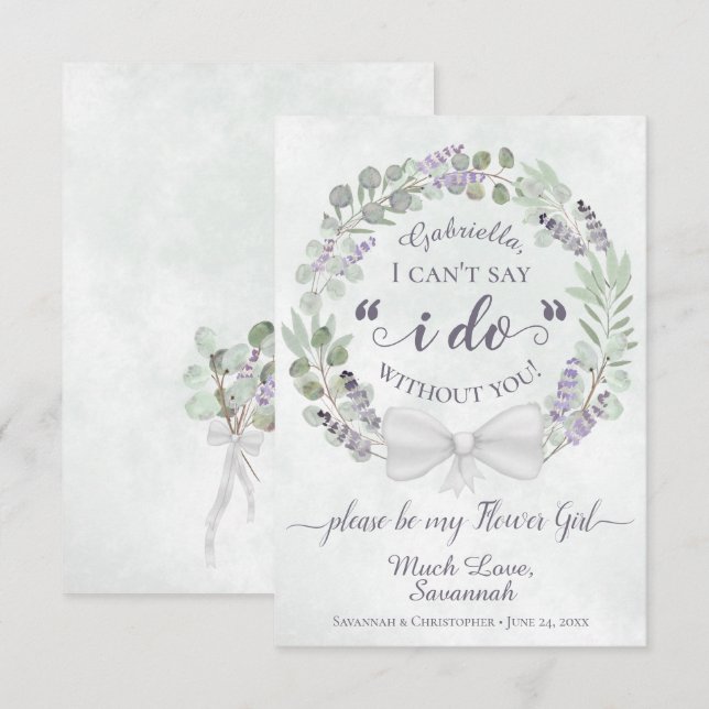Eucalyptus & Lavender Be My Flower Girl Card (Front/Back)