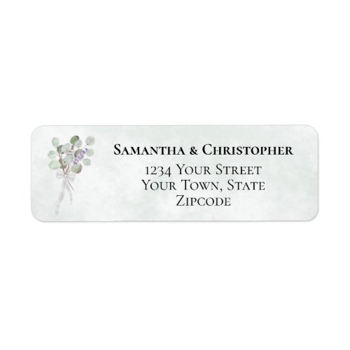 Eucalyptus  Lavender Boho Wedding Return Address Label