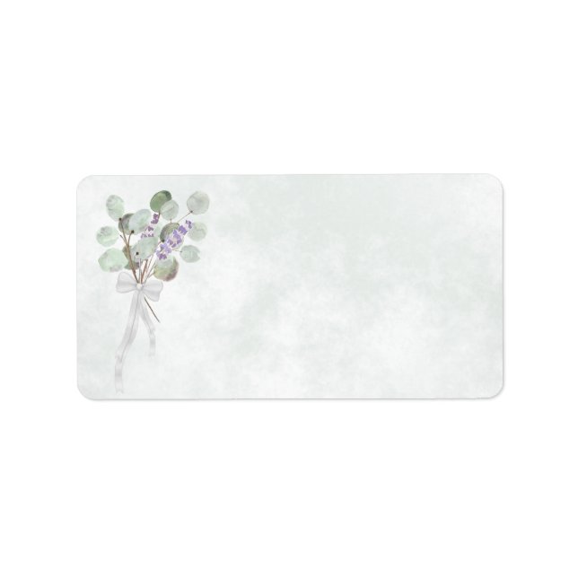 Eucalyptus Lavender Bouquet Blank Wedding Address Label (Front)
