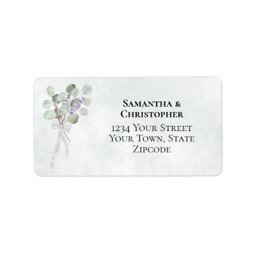 Eucalyptus  Lavender Bouquet Boho Wedding Address Label