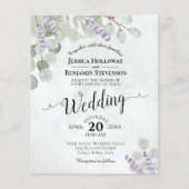 Eucalyptus & Lavender BUDGET Wedding Invitation (Front)