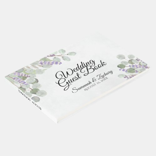 Eucalyptus  Lavender Elegant Boho Chic Wedding Guest Book