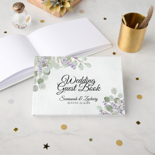 Eucalyptus & Lavender Elegant Boho Chic Wedding Guest Book