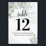 Eucalyptus & Lavender Elegant Boho Wedding Table Number<br><div class="desc">These beautiful wedding table number cards feature an elegant boho chic design with hand painted watercolor sprigs of eucalyptus leaves and lavender flowers.  Perfect way to make your wedding reception beautiful and help your guests find the right table at the same time.</div>