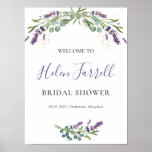 Eucalyptus Lavender Flowers Bridal Shower Sign at Zazzle