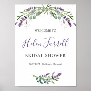Eucalyptus Lavender Flowers Bridal Shower sign