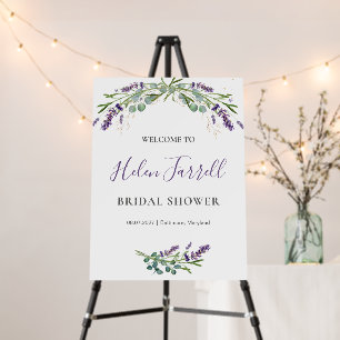 Eucalyptus Lavender Flowers Welcome Bridal Shower  Foam Board