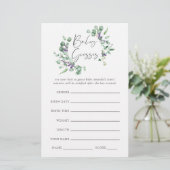 Eucalyptus Lavender Greenery Baby Shower Game (Standing Front)