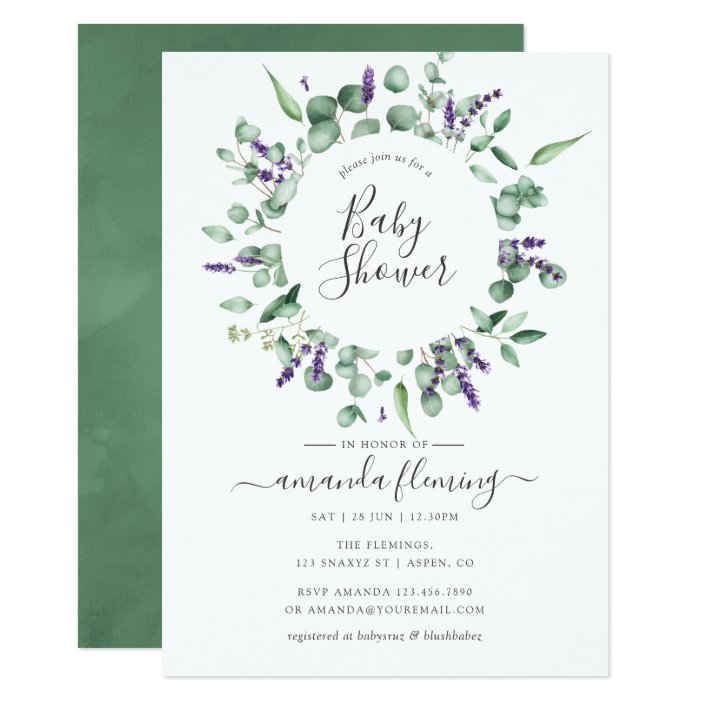 lavender baby shower invitations