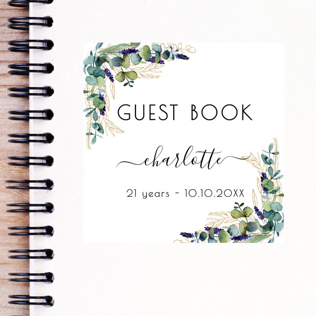 Eucalyptus lavender greenery birthday Guest Book Sticker (Creator Uploaded)