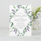 Eucalyptus Lavender Greenery Bridal Shower Invitation (Standing Front)