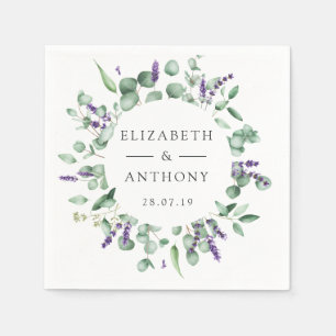 Eucalyptus Lavender Greenery Wedding Napkins
